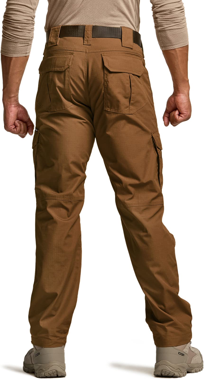CQR Men's Tactical Pants, Water Resistant Ripstop Cargo Pants, Lightweight EDC Work Hiking Pants, Outdoor Apparel, Duratex Mag Pocket Copper Brown, 36W x 34L