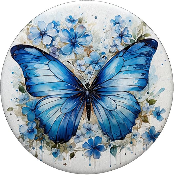 Butterfly Aesthetic Butterflies Nature Blue PopSockets Adhesive PopGrip