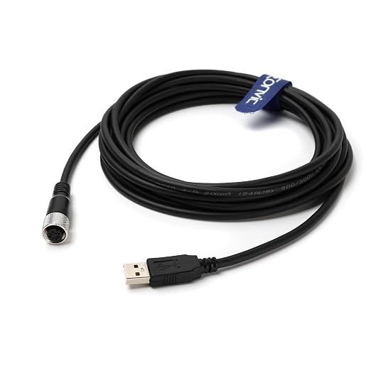 Industrial M12 4 Pin A Code Female to USB 2.0 Male Data Connection Cable High Flex Shielded Moulded IP67 Waterproof Cable