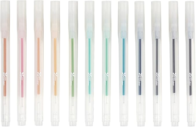 Erin Condren Colorful Gel Pens 12-Pack Rich Premium Ink. Writes Smoothly on Most Surfaces. Set of 12 Pens with 12 Ink Colors Perfect for Writing and Drawing