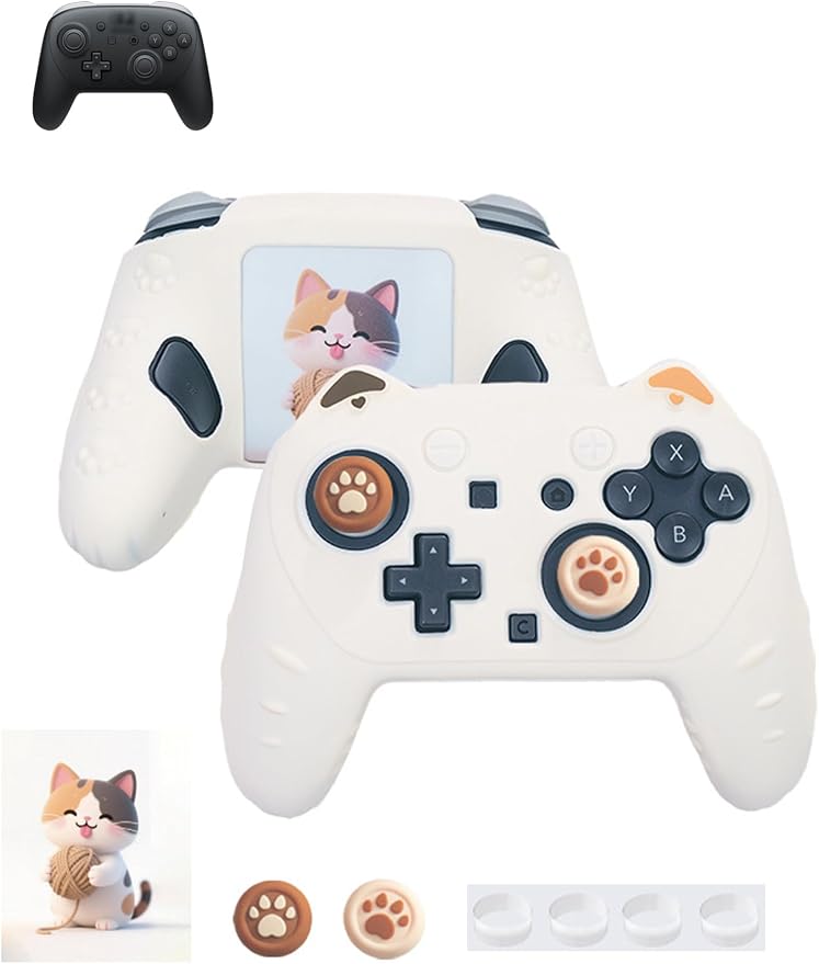 Case for Nintendo Switch 2 Pro ControllerUYRUREL Premium Sillence MaterialShock-Absorbing and Anti Drop Protection Soft Shellwith Stickers and Thumb GripsBlack.