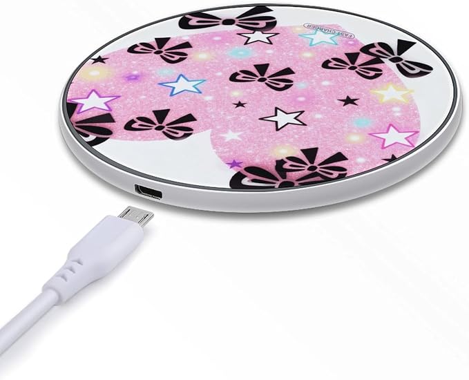 Heart Pattern Wireless Charger Fast Charging Pad | Anti-Slip Qi Certified Wireless Charging Pad for All Phones with Wireless Charging Function for Home Office Travel
