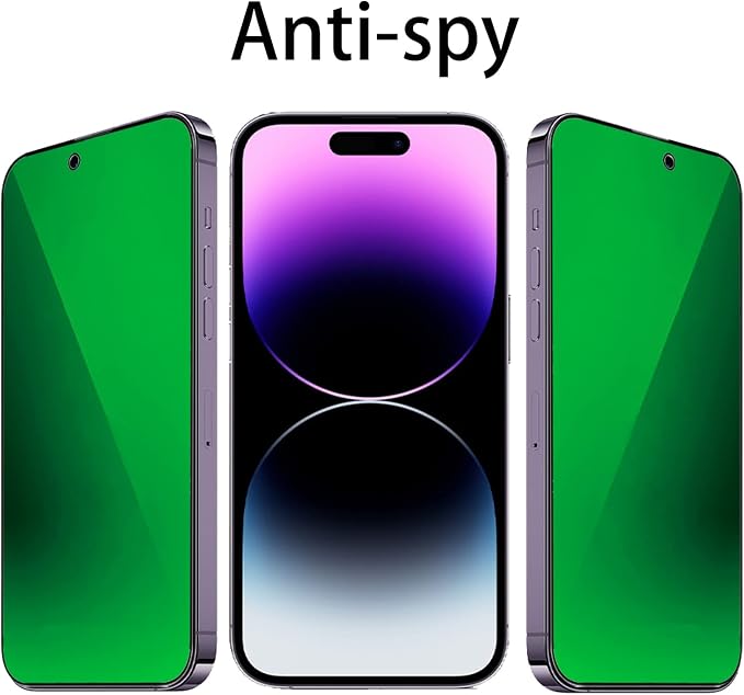 2 Pack Anti-Blue Privacy Tempered Glass Suit for iPhone 11 / iPhone XR Mirror Anti-Spy Screen Protector Anti-Peeping Film Electroplated 9H Hardness Anti-scratch 6.1 inch(Green)