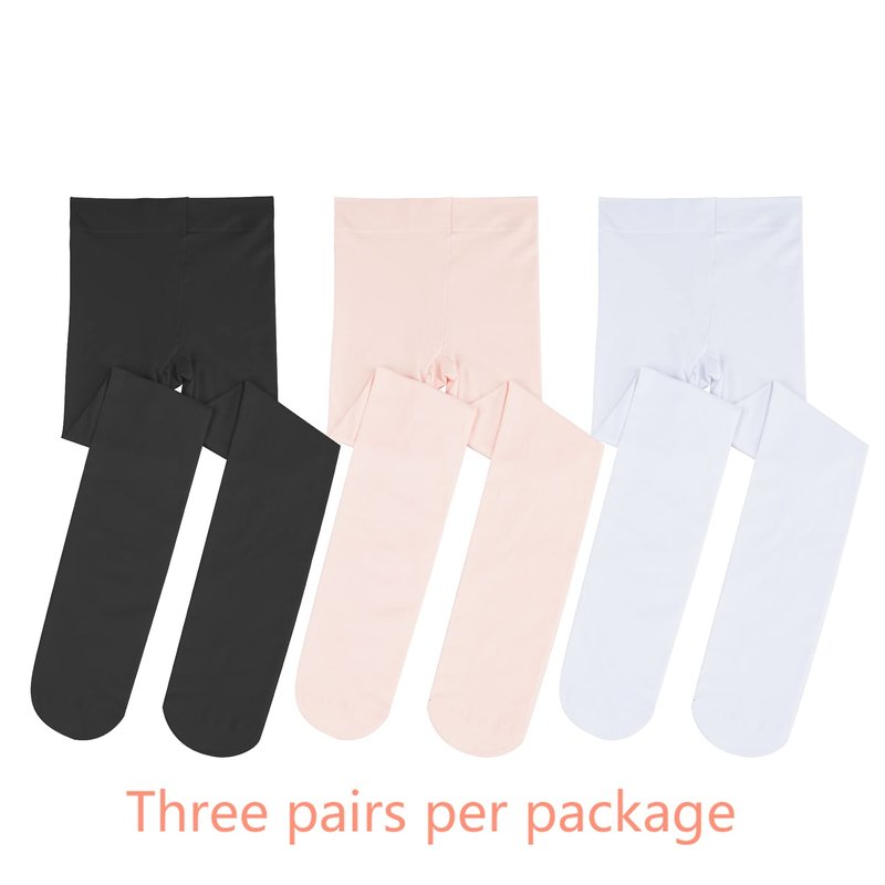 Stelle Girls' Ultra Soft Pro Dance Tight/Ballet Footed Tight(Toddler/Little Kid/Big Kid),BP+WT+BK,L