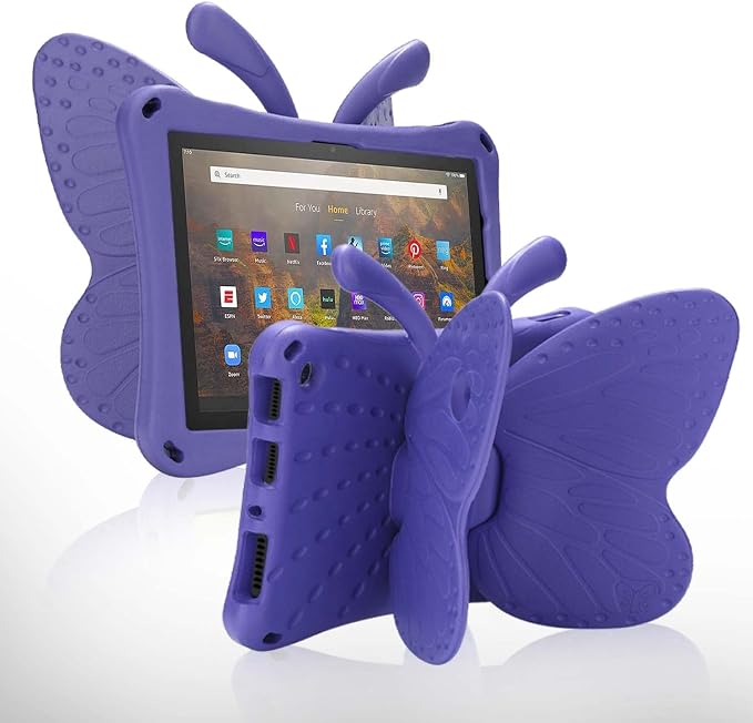 Simicoo Fire Max 11 Tablet 2023 Cute Butterfly Case with Stand for Kids Girl Light Weight EVA Rugged Shockproof Full Cover Kids Friendly Kids case for Fire Max 11(Blue)