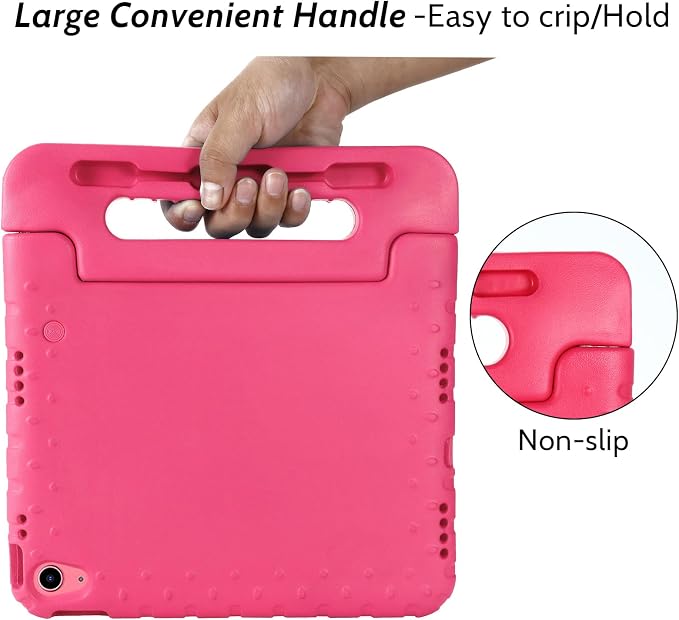 Dteck Kids Case for iPad 10.2 - Shockproof Rugged EVA Handle Stand Child Proof Case for iPad 9/8/7 Generation Black