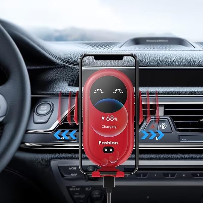 Wireless Car Charger with Air Vent Mount USB Phone Holder for iPhone 17/16/15/14/13/12 Black
