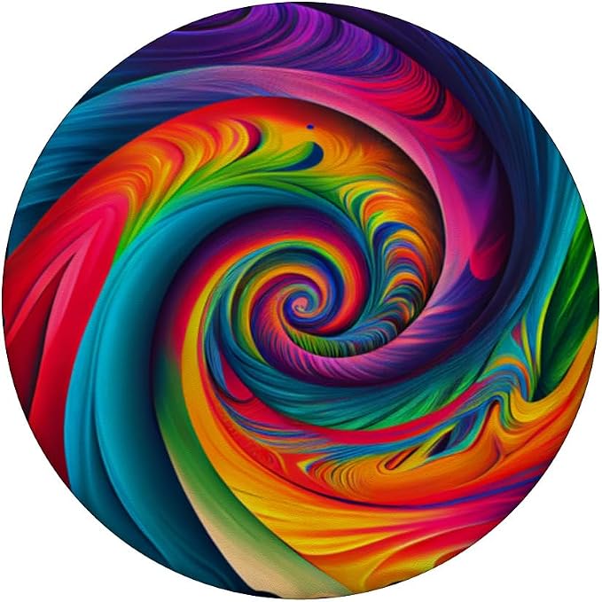 Tie Dye Rainbow Swirl Colorful Illustration PopSockets Adhesive PopGrip