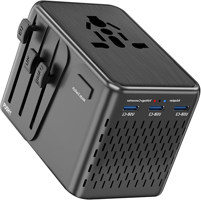Travelconverter Adapter Voltage Converter That Steps Down 230 Volts to 120 Volts for use in Over 200 Countries,Including The U.S., U.K., Europe, and Australia(Black)