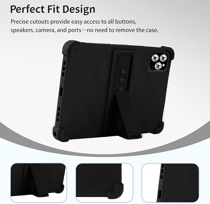 Case for Lebsytb P30 10.1-Inch Tablet – Shockproof Silicone Protective Cover with Kickstand Drop-Resistant Business Style (Black)
