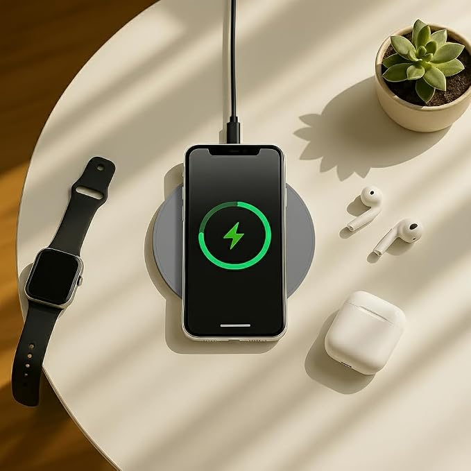 2Pcs Fast Wireless Charger 15W Max Wireless Charging Stand Compatible with iPhone 17/17Plus/17Pro/16/16Plus/16Pro /15/14/13/12/11/X/XR Samsung Galaxy S25/S24/S23/S22/S21/S20/S10/S9/S8 Note 20
