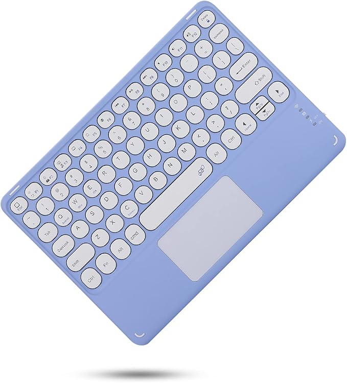 Keyboard Case for iPad Air 11 inch (M3/M2)/ iPad Air 5th 4th Generation 10.9 inch Case with Touchpad Detachable Round Key Candy Color Keyboard Cover (Pink)