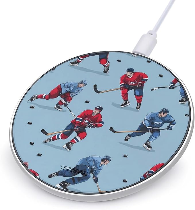 Ice Hockey Player Sports Wireless Charger Portable Charging Pad | LightweightAll Smartphone
