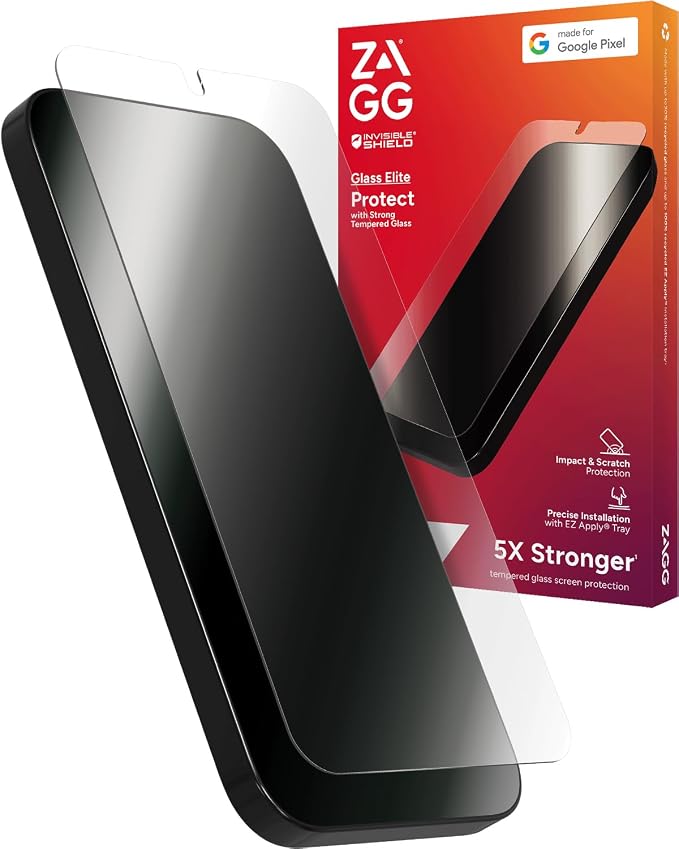 ZAGG InvisibleShield Glass Elite Google Pixel 8 Pro Screen Protector - 5X Stronger with Reinforced Edges Scratch &amp Smudge-Resistant Surface Easy to Install