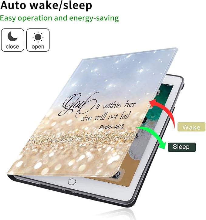 Compatible for iPad 9th 8th 7th Generation Case 10.2 inchAdjustable Stand with Auto Wake/Sleep Protect CaseMoon and Sun