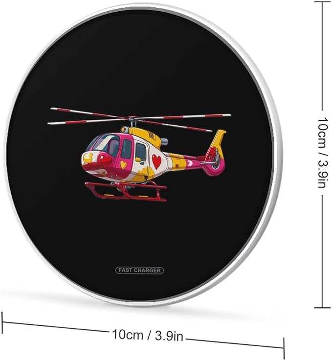 Heart Helicopter Wireless Charger SlimWireless Charging Pad Anti-Slip Charger Mat for Men Women