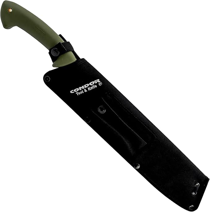 Condor Tool & Knife Bushcraft Parang Machete Knife - Heavy Duty Machete with Sheath - 1075 High Carbon Steel - High Impact Polypropylene Handle - Ballistic Nylon Sheath - 13in Blade - 22.9oz