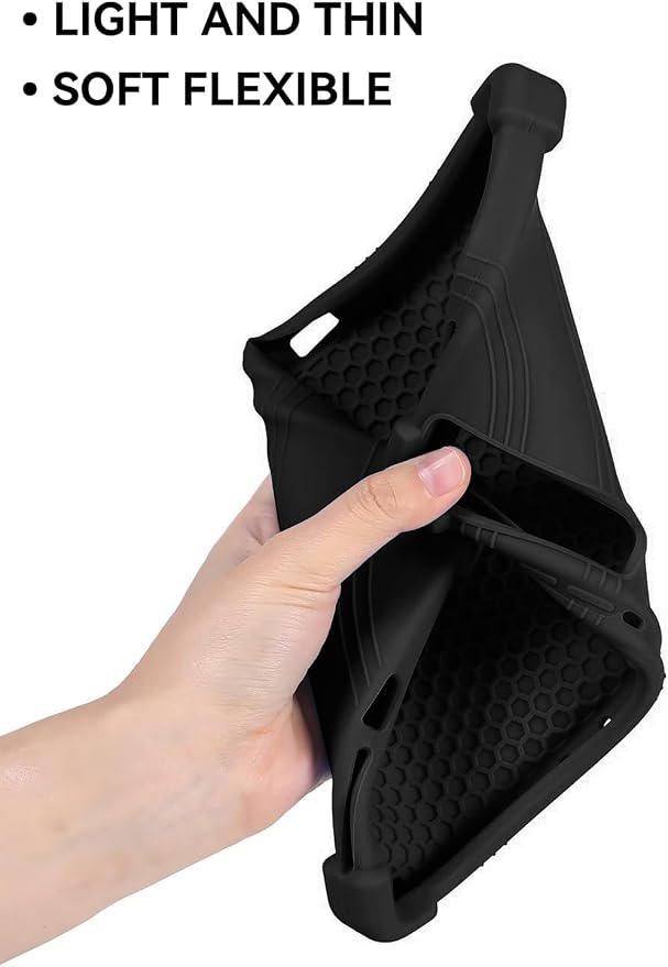Silicone Case with Kickstand for Lenovo Legion Y700 Gen 4 / Gen 5 8.8 [TB323FU] Shockproof Protective Cover with Stand for Gaming Tablet (Black)