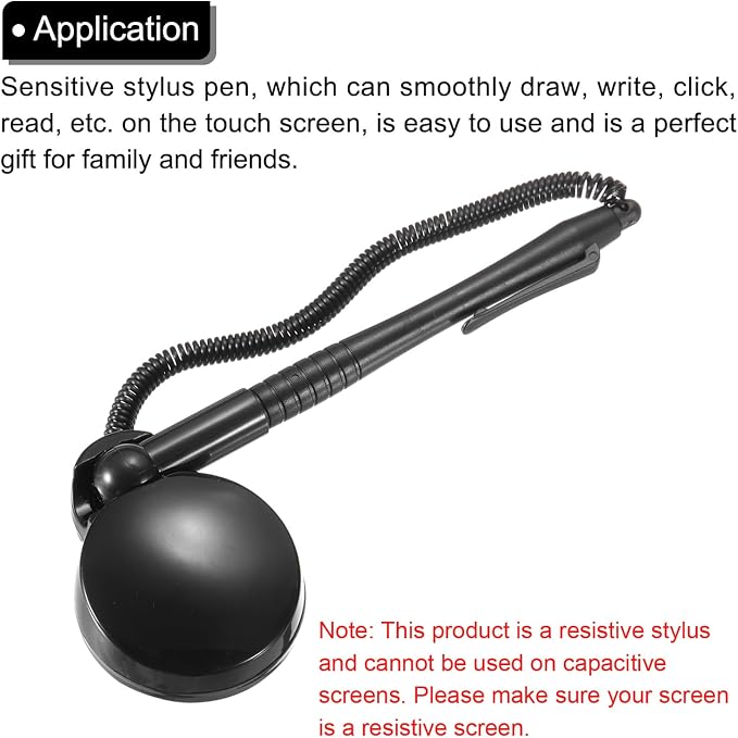 MECCANIXITY 3pcs Touch Resistive Screen Pen Resistive Stylus Spring Resistance Touch Pen for Car Navigation GPS POS Black