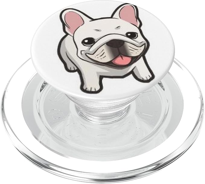 Cute Smiling French Bulldog - White PopSockets Adhesive PopGrip