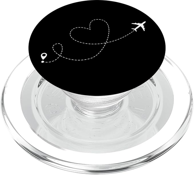 Love Travel Airplane Heart Flying Destination Traveling PopSockets Adhesive PopGrip
