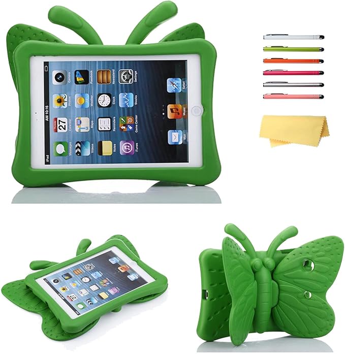 Kids Case for 7.9 iPad Mini 5/4/3/2/1 Silicone Shockproof Cover with Handle Kickstand Black