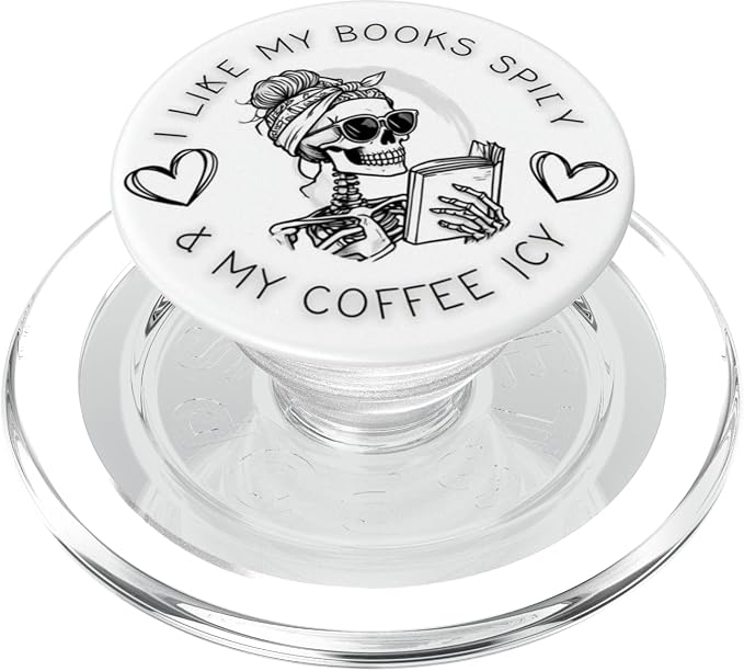 Books Spicy Coffee ICY Book Booktrovert Librarian Bookish PopSockets PopGrip for MagSafe