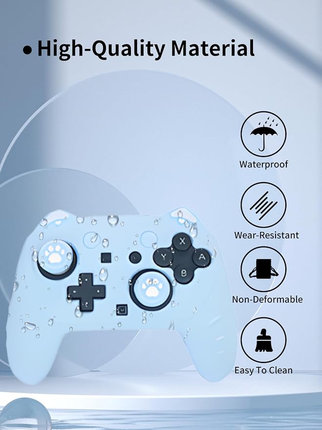 Case for Nintendo Switch 2 Pro ControllerUYRUREL Premium Sillence MaterialShock-Absorbing and Anti Drop Protection Soft Shellwith Stickers and Thumb GripsBlack.