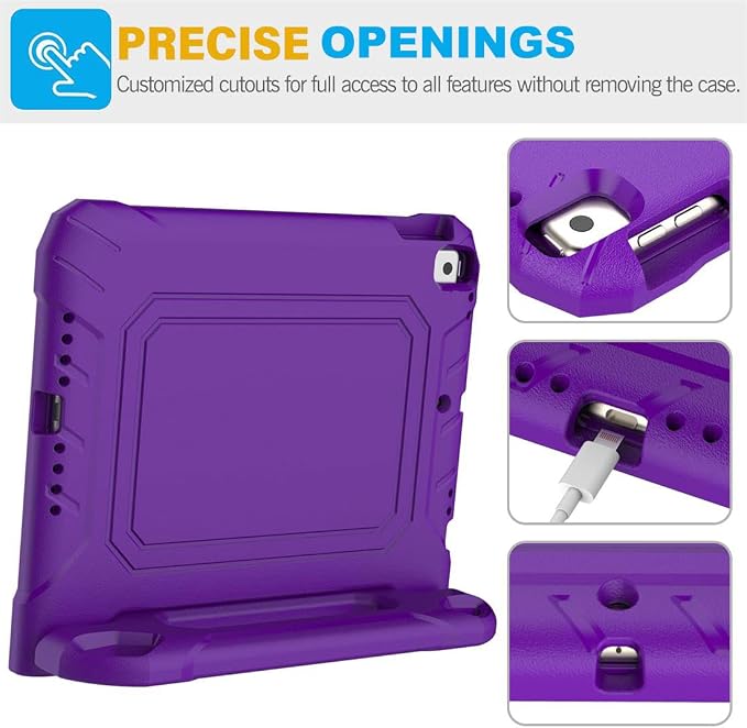 SUPLIK Kids Case for iPad 9th/8th/7th Generation -10.2 inch 2021/2020/2019 Built with Screen Protector Durable Shockproof Handle Stand Case for Apple iPad Gen 9/8/7 Black