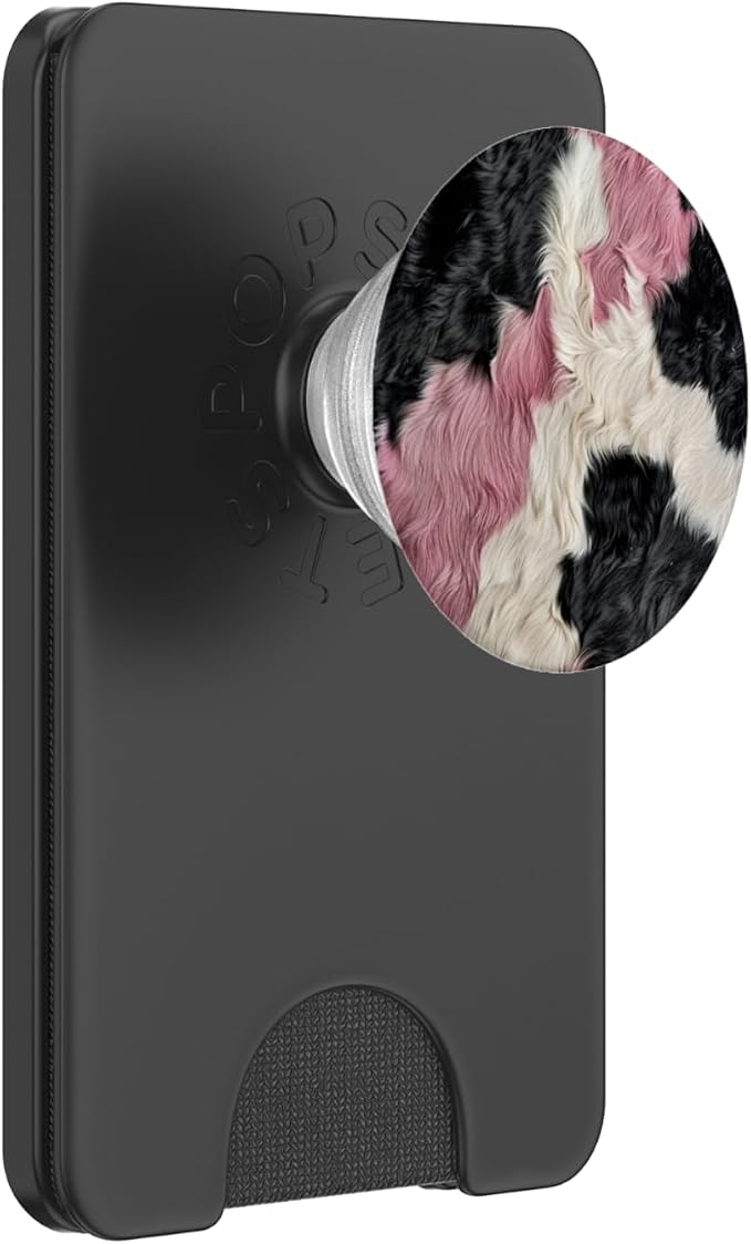 Cow Print Cowhide Pink Cool Moo Farm Animal Lovers PopSockets PopGrip for MagSafe