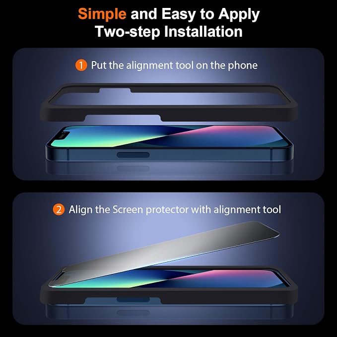 [2 Pack] Matte Privacy Glass Screen Protector Designed for iPhone 11 / iPhone XR Anti-Glare Anti-Fingerprint Install Frame 9H Tempered Glass