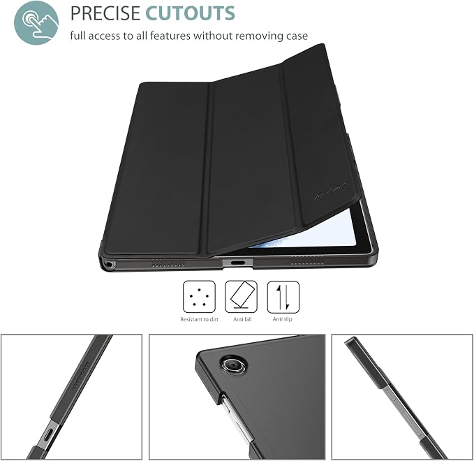 ProCase Smart Case for Galaxy Tab A8 10.5 Slim Stand Hard Back Shell Protective Smart Cover Case for Galaxy Tab A8 10.5 Inch 2022 SM-X200 X205 X207 -Black