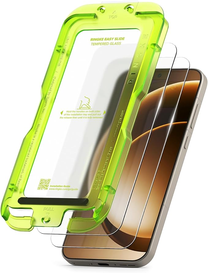 Ringke for OnePlus 15 Screen Protector [Easy Slide 2 Pack] | Easy Installation with Alignment Tool Case Friendly Premium 9H Hardness Tempered Glass
