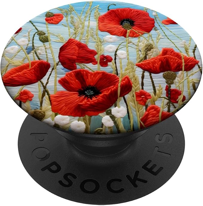 Beautiful Wildflowers in a Grainfield A Red Poppy Flower PopSockets PopGrip for MagSafe