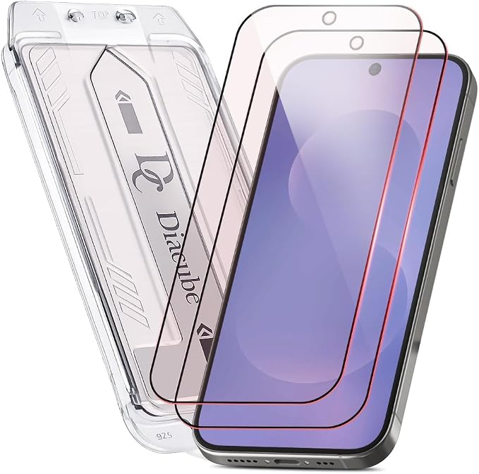 2-Pack Red Light Converter Screen Protector for Samsung Galaxy S23 Quantum Dot Technology Converts Blue Light to Red Light for Better Sleep &amp Eye Comfort 9H Tempered Glass with Easy-Install Fram