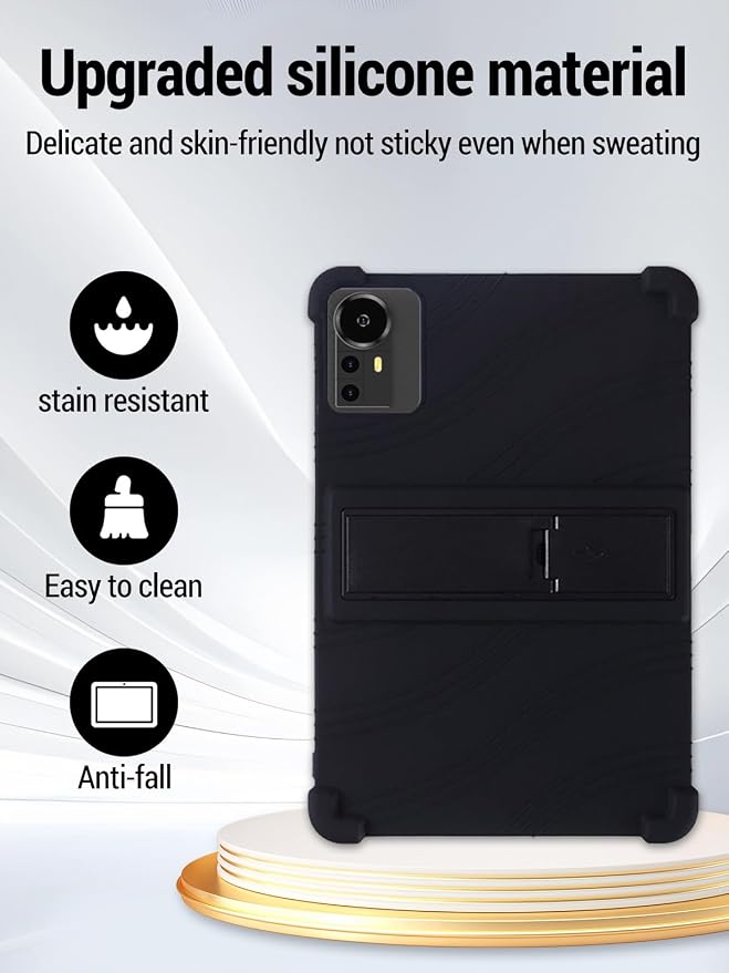 for Bnegynng CP31M 10 inch Tablet Protective case Shockproof Lightweight Silicone Protective Cover with Stand Child-Friendly Protection Easy to Clean DesignBlack