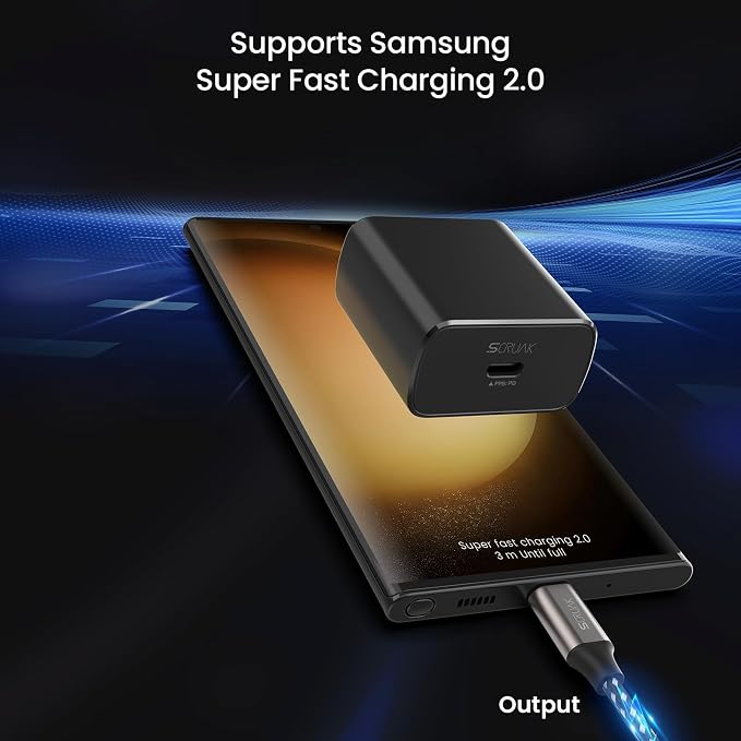 45W USB-C Charger2-Pack 45 Watt Super Fast Charger Type C Wall Charging Block with 2X 10FT Type C Cable for Cable for Samsung Galaxy S26 Ultra/S26/S25+/S25 Ultra/S24+/S23/S22Note 10/20 Tab S9...