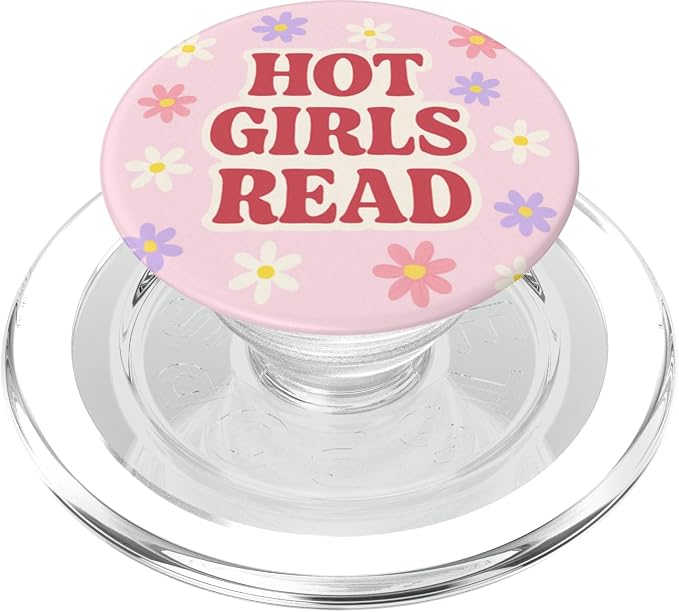 Hot Girls Read Pink Library Design PopSockets PopGrip for MagSafe