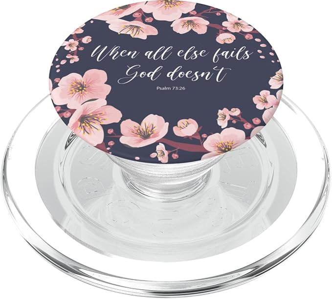 Psalm 73 26 Christian Bible Verse Pink Blue Inspirational PopSockets Adhesive PopGrip