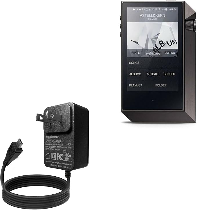 BoxWave Charger Compatible with Astell &amp Kern AK240 - Wall Charger Direct (15W) Rapid Charge Your Device with Built-in 3ft Cable