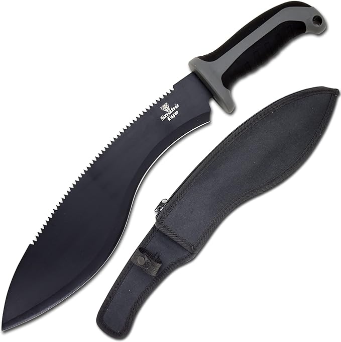 Snake Eye Machete with Heavy Duty Construction-Ergonomic Non-Slip Handle and Belt Sheath for Gardening, Land-Management, Bushcraft, Hunting and Outdoor