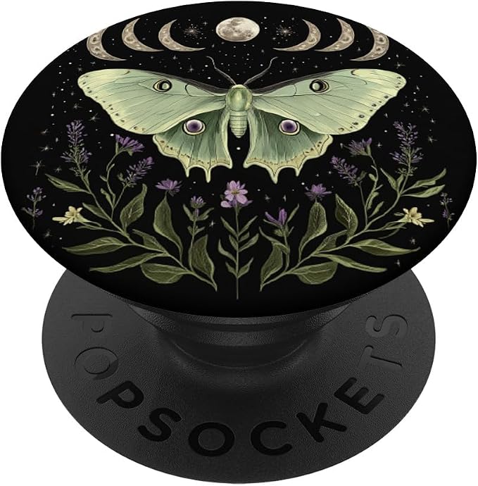 Luna Moth Lover Moon Phase Entomology Bug Flying Insect PopSockets Adhesive PopGrip
