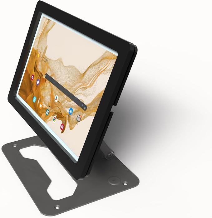 Anti-Theft Acrylic Case with EZ Foldable Aluminum Desktop Stand for Samsung Galaxy TAB Tablets (Black TAB A8 10.5)