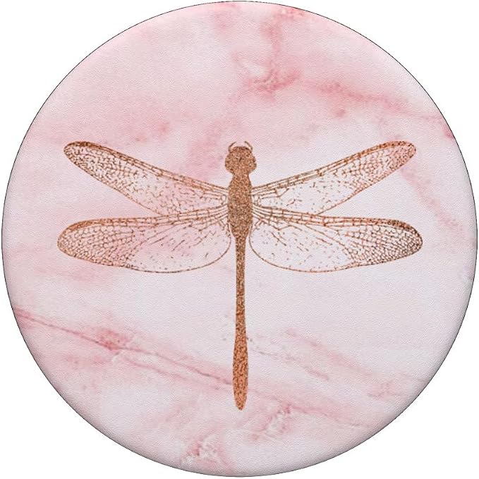 Rose Dragonfly Pink White PopSockets Adhesive PopGrip