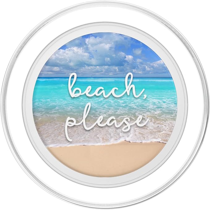 Beach Please - Cute Summer Sayings - Ocean &amp Sand Scene PopSockets Adhesive PopGrip