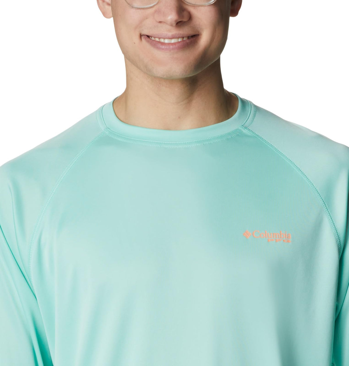 Columbia Men's Terminal Tackle Long Sleeve Shirt, Mint Cay/Bright Nectar Logo, 4X Big