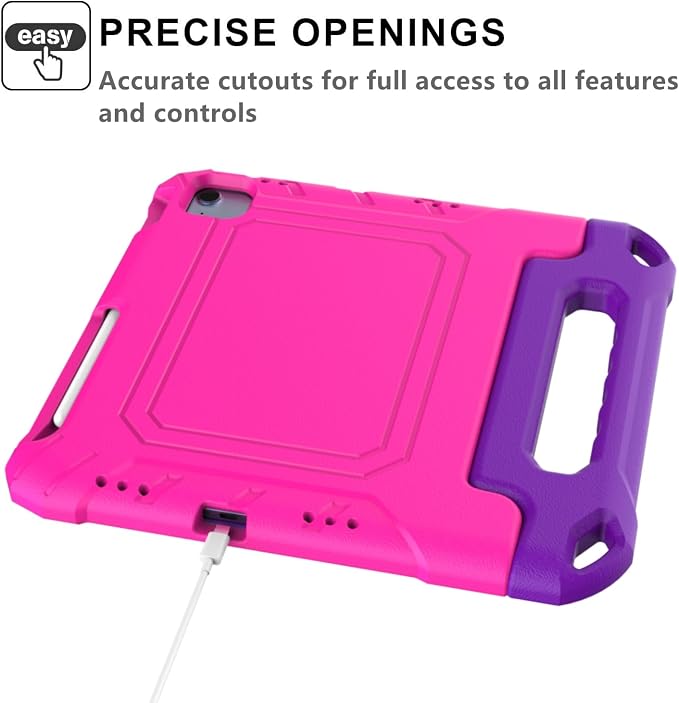 Kids Case for New iPad (A16) 11th Generation 11 inch 2025 iPad 10th Generation 10.9 2022 - Shockproof Handle Bumper Stand Cover with Built-in Screen Protector &amp Pencil Holder Tablet Case (Black)