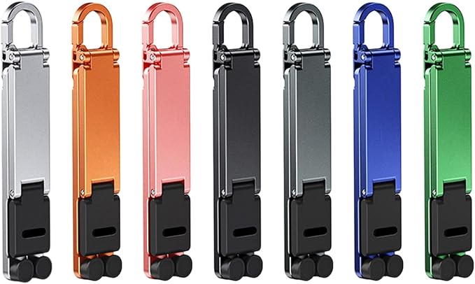 Aluminum Keychain Phone Stand Foldable and Portable with Full Rotation for Stable Hands Complimentary Viewing Multi Phone Mount