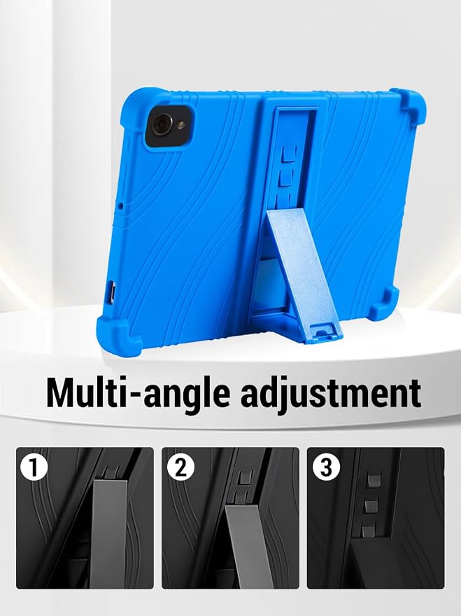 for Fusion5 F202 (10.1 Inch) Android 13 Tablet Protective case ZBAGUG Shockproof Lightweight Silicone Protective Cover with Stand Child-Friendly Protection Easy to Clean Design Blue.