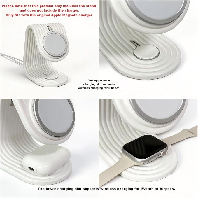 2 in 1 Magsafe Desk Stand for iPhone &amp Apple Watch (Or AirPods) Stand Only Charger Not Included (Blue)